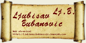 Ljubisav Bubanović vizit kartica